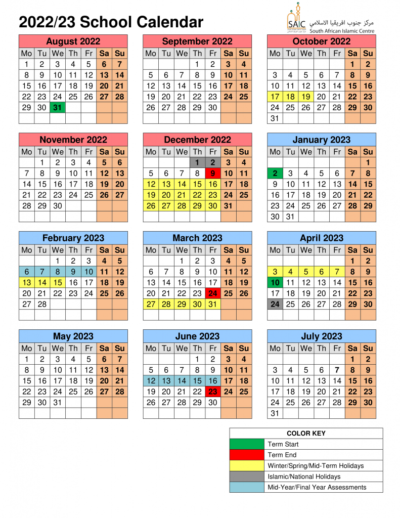 Calendar SAIC Dubai